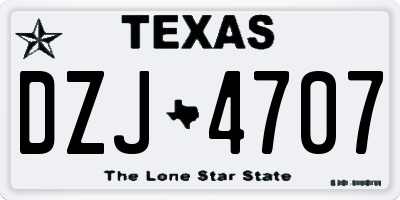 TX license plate DZJ4707