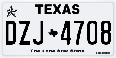 TX license plate DZJ4708