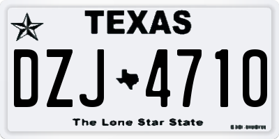 TX license plate DZJ4710