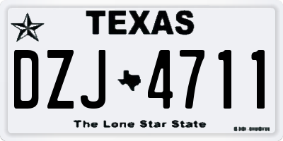 TX license plate DZJ4711