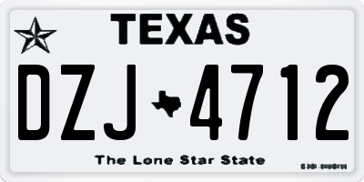 TX license plate DZJ4712