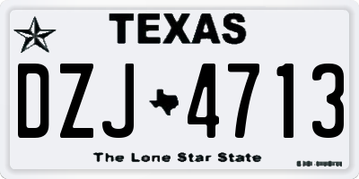 TX license plate DZJ4713