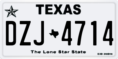 TX license plate DZJ4714
