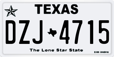 TX license plate DZJ4715