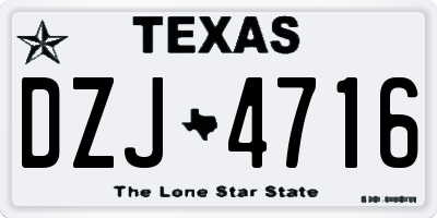 TX license plate DZJ4716