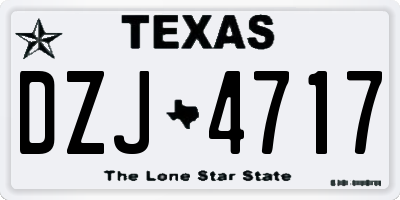 TX license plate DZJ4717