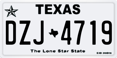 TX license plate DZJ4719