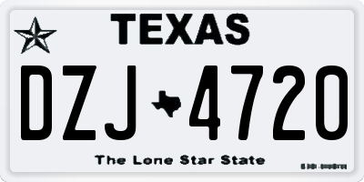 TX license plate DZJ4720
