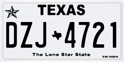 TX license plate DZJ4721