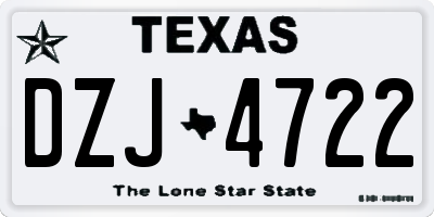 TX license plate DZJ4722