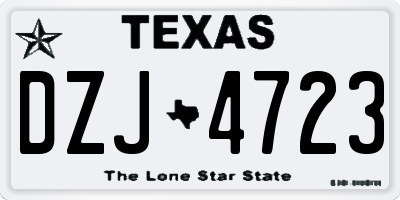 TX license plate DZJ4723