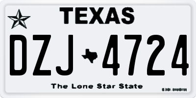 TX license plate DZJ4724
