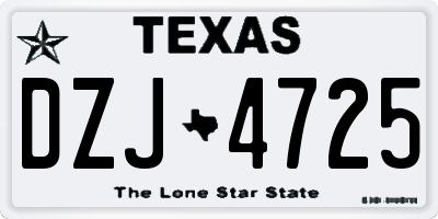 TX license plate DZJ4725