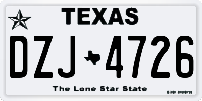 TX license plate DZJ4726