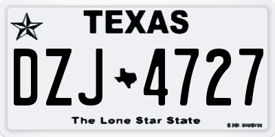 TX license plate DZJ4727
