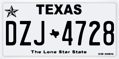 TX license plate DZJ4728