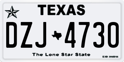 TX license plate DZJ4730