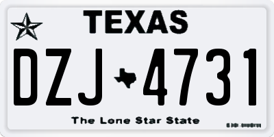 TX license plate DZJ4731
