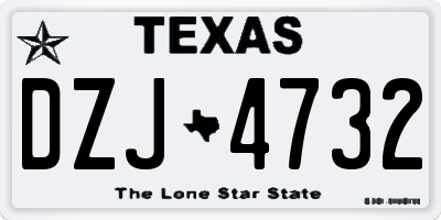 TX license plate DZJ4732