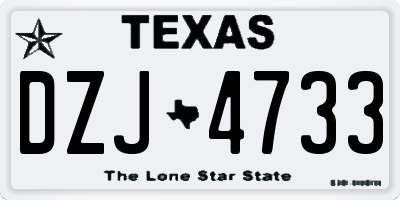 TX license plate DZJ4733