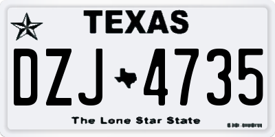 TX license plate DZJ4735