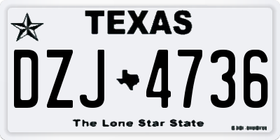 TX license plate DZJ4736