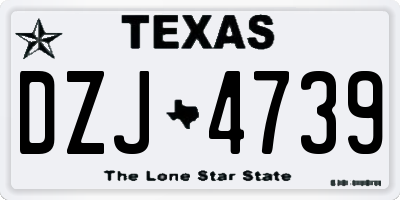 TX license plate DZJ4739