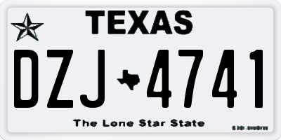 TX license plate DZJ4741