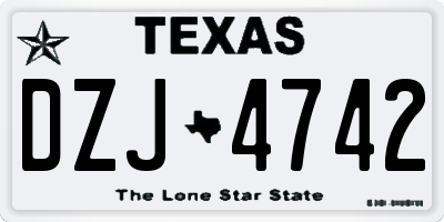 TX license plate DZJ4742