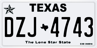TX license plate DZJ4743