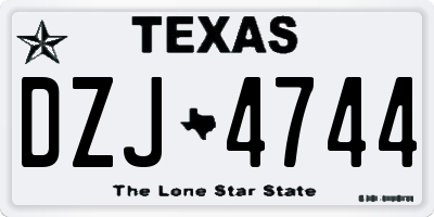 TX license plate DZJ4744