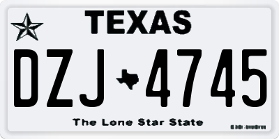 TX license plate DZJ4745