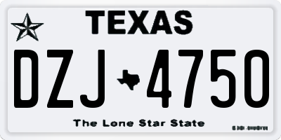 TX license plate DZJ4750