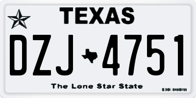 TX license plate DZJ4751