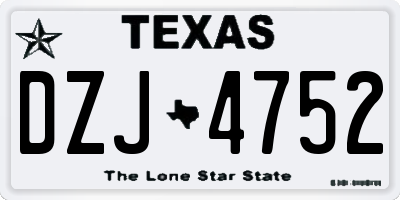 TX license plate DZJ4752