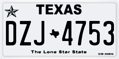 TX license plate DZJ4753