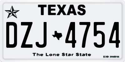 TX license plate DZJ4754