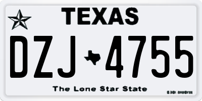 TX license plate DZJ4755