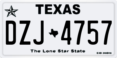 TX license plate DZJ4757