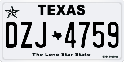 TX license plate DZJ4759