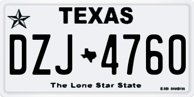 TX license plate DZJ4760