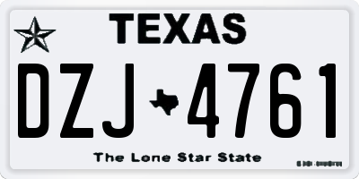 TX license plate DZJ4761