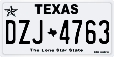 TX license plate DZJ4763