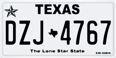 TX license plate DZJ4767