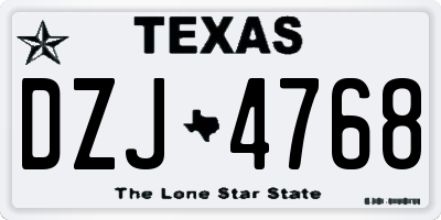TX license plate DZJ4768
