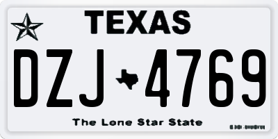 TX license plate DZJ4769