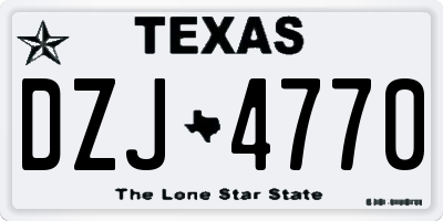 TX license plate DZJ4770