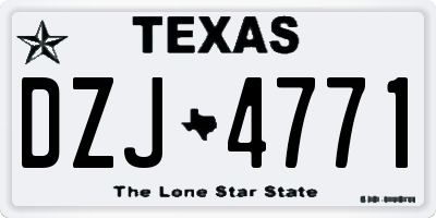 TX license plate DZJ4771