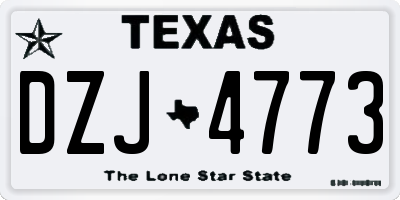 TX license plate DZJ4773