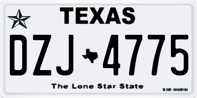 TX license plate DZJ4775